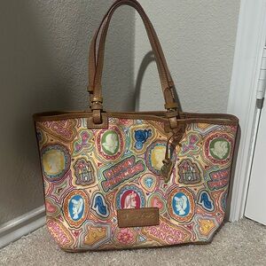 Dooney & Bourke Leather Disney Parks Pop Princess White Tote